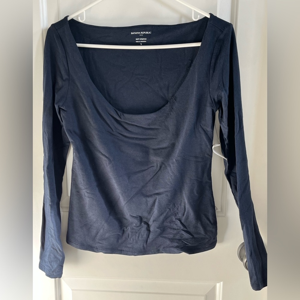 Banana Republic Women's Dark Blue Long Sleeve Top
